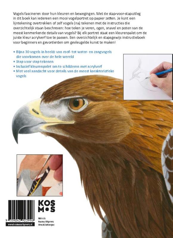 Vogels tekenen en schilderen achterkant