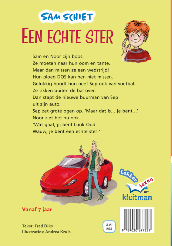 Sam Schiet. Een echte ster / Lekker lezen met Kluitman achterkant