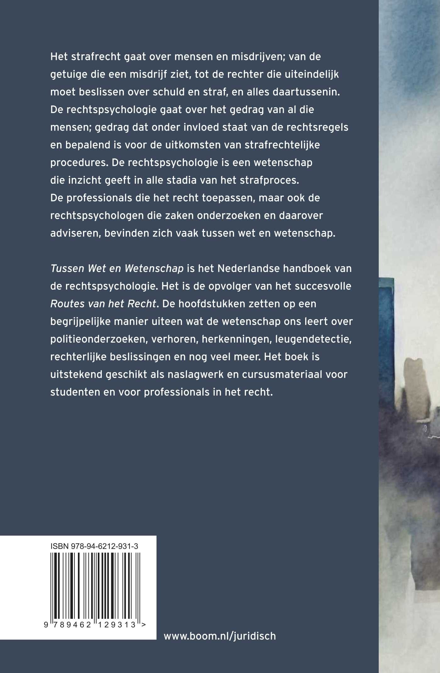 Tussen Wet en Wetenschap achterkant