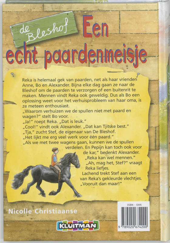 Een echt paardenmeisje / De Bleshof achterkant