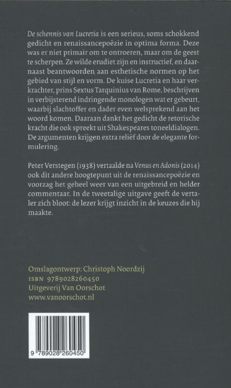 De schennis van Lucretia achterkant