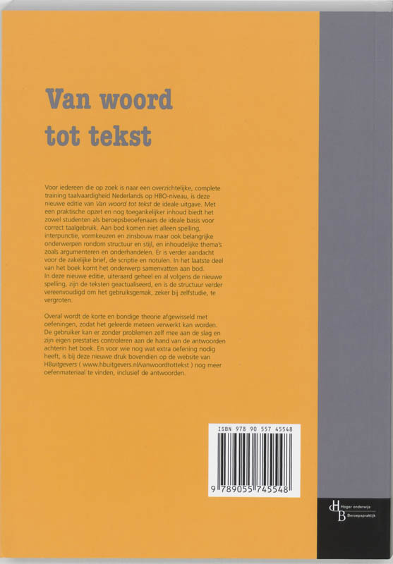 Van woord tot tekst achterkant