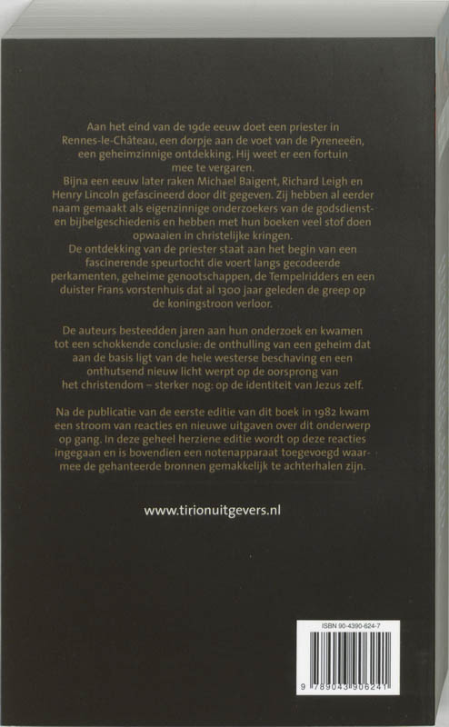 Het heilige bloed en de heilige graal Het heilige bloed en de heilige graal achterkant