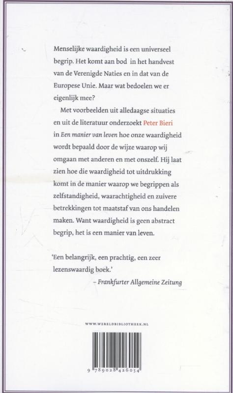 Een manier van leven Een manier van leven achterkant