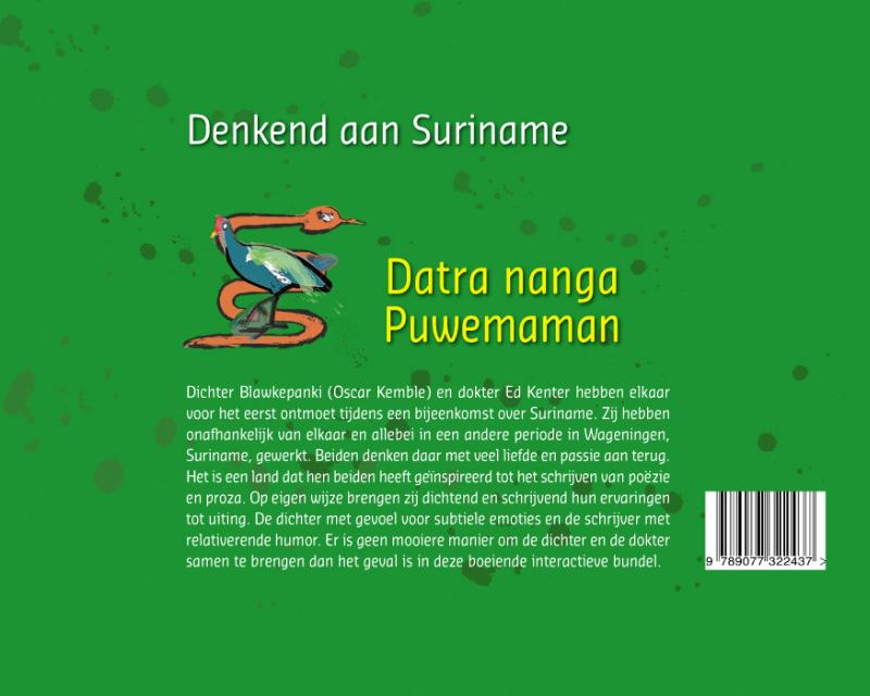 Fu Memre Sranan, denkend aan Suriname de dokter en de dichter, Datra nanga Puwemaman achterkant