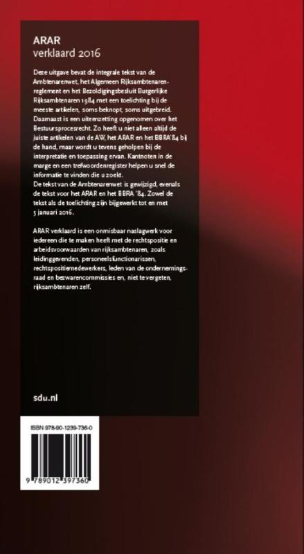 Arar verklaard 2016 achterkant