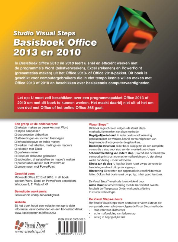 Basisboek Office 2013 en 2010 achterkant