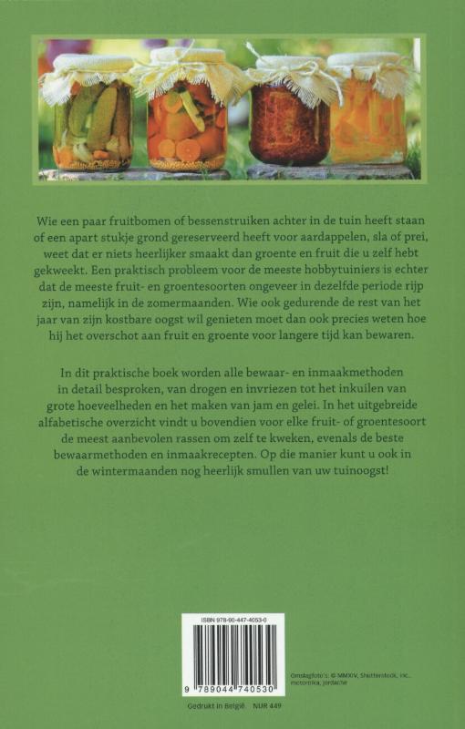 Uw tuinoogst inmaken en bewaren achterkant