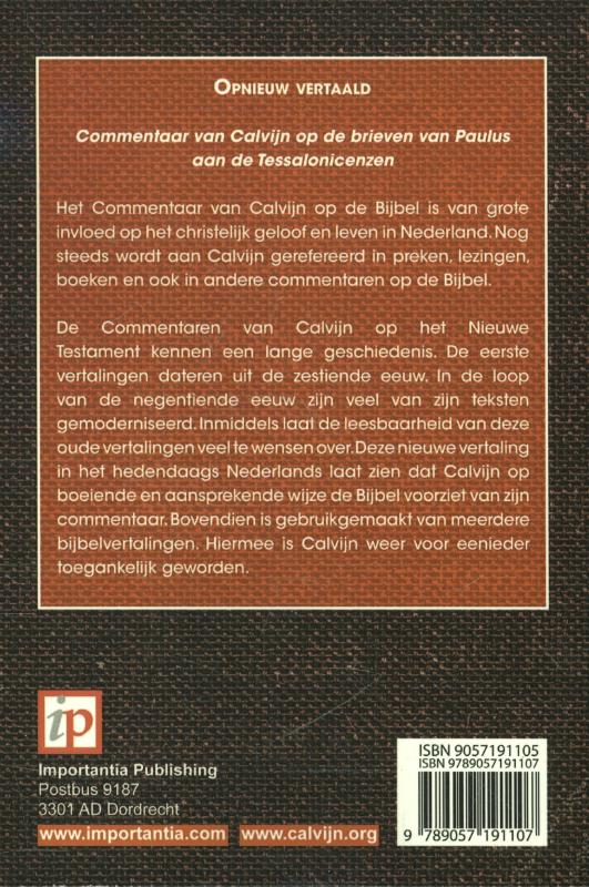 1 en 2 Tessalonicenzen / Commentaar op de bijbel 1 en 2 Tessalonicenzen / Commentaar op de bijbel achterkant