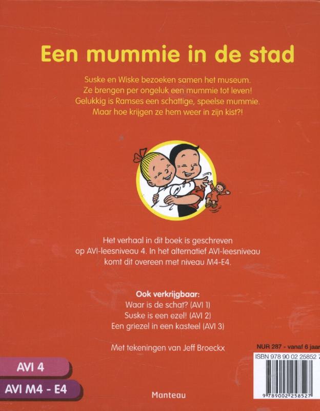 Suske en Wiske een mummie in de stad / AVI 4 M4-E4 / Junior Suske en Wiske achterkant