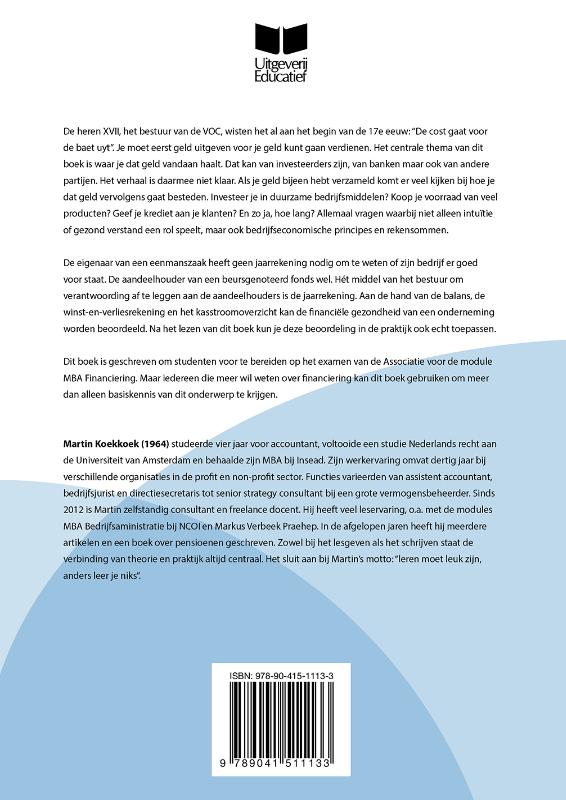 Financiering Niveau 5 MBA achterkant