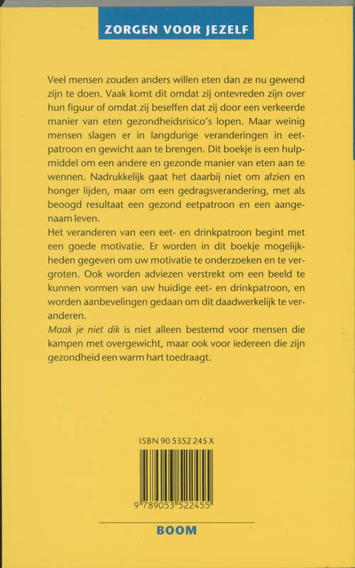 Maak je niet dik / Zorgen voor jezelf achterkant