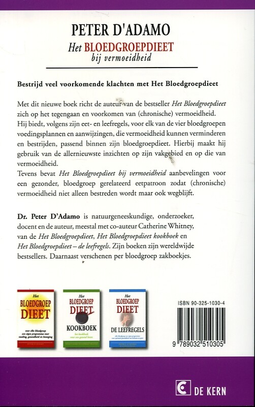 Het Bloedgroepdieet bij vermoeidheid achterkant