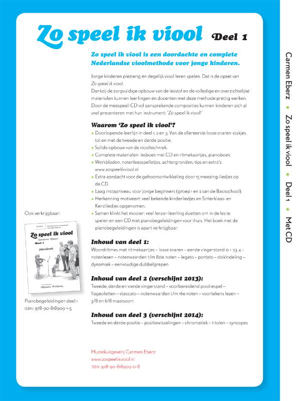 Zo speel ik viool - Deel 1 achterkant