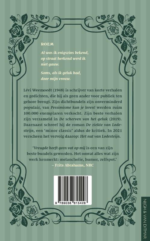 Vreugde heeft geen vat op mij achterkant
