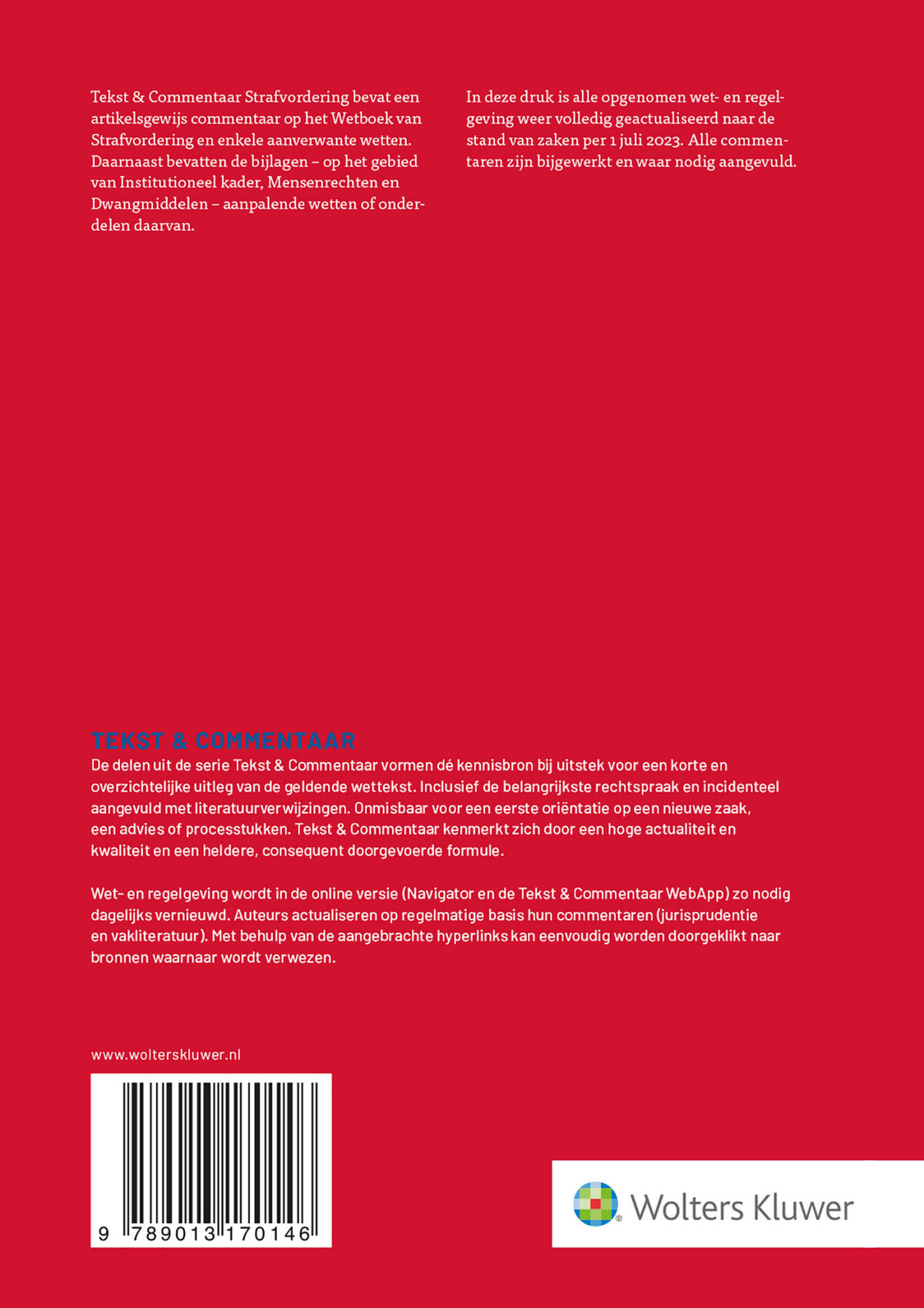 Strafvordering / Tekst & Commentaar achterkant
