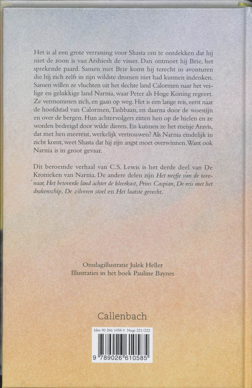 Het paard en de jongen / De Kronieken van Narnia / 3 Het paard en de jongen / De Kronieken van Narnia / 3 achterkant