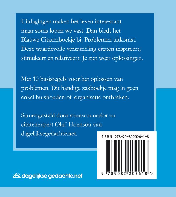 Het blauwe citatenboekje bij problemen achterkant