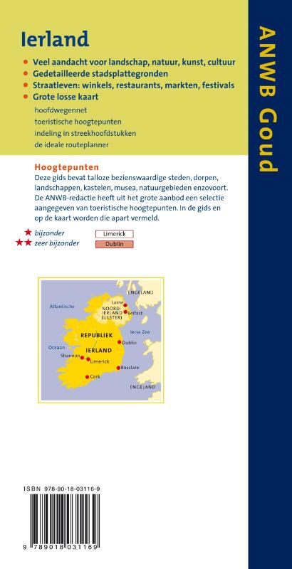 ANWB goud - Ierland achterkant