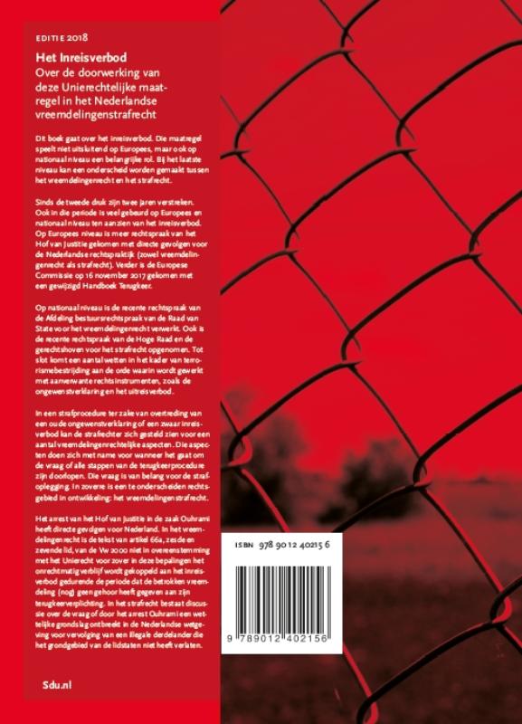 Het inreisverbod. Editie 2018 achterkant