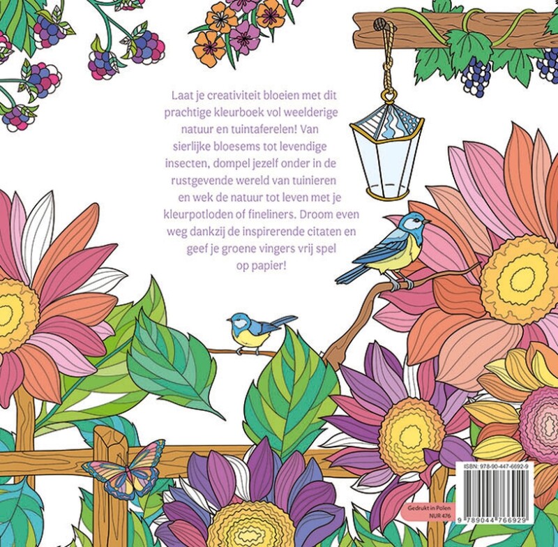 Beautiful Gardens - Kleuren voor volwassenen achterkant