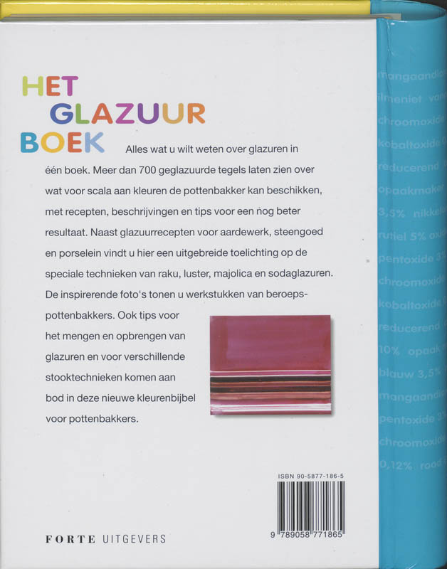 Het glazuurboek achterkant