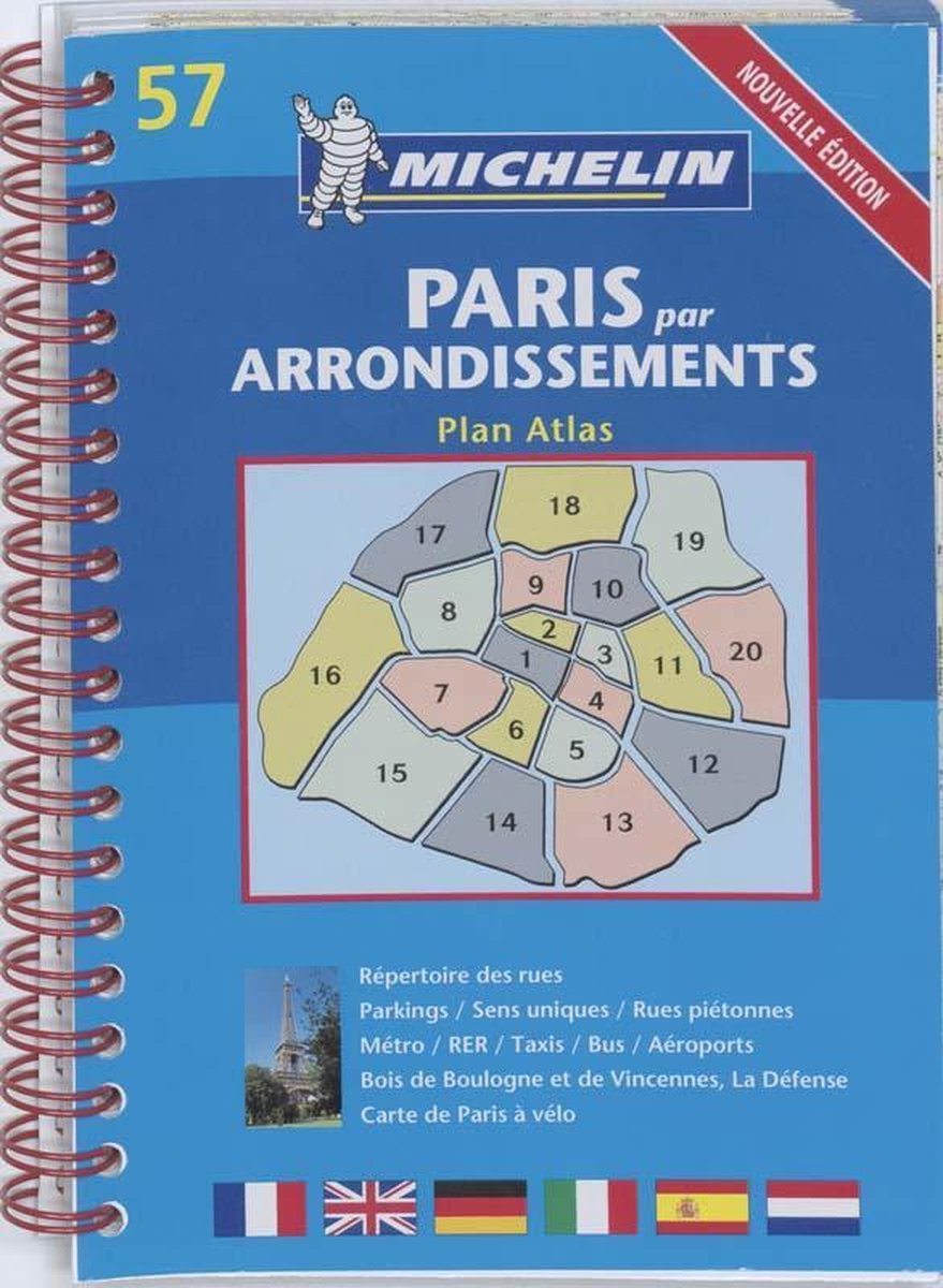 PARIS ARRONDISSEMENTS 19057 PLAN MICHELIN PLATTEGROND / PLATTEGR/PLANS MICHELIN