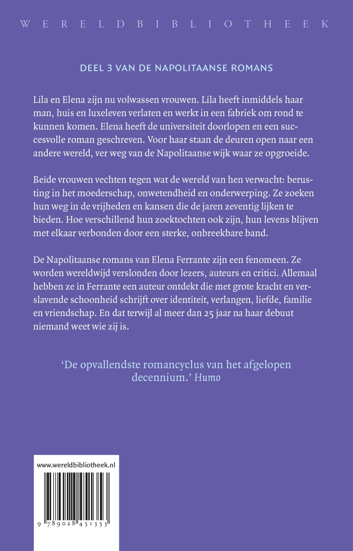 Wie vlucht en wie blijft / De Napolitaanse romans / 3 achterkant