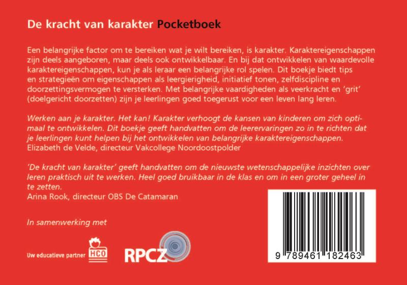 Pocketboekjes  -   De kracht van karakter achterkant