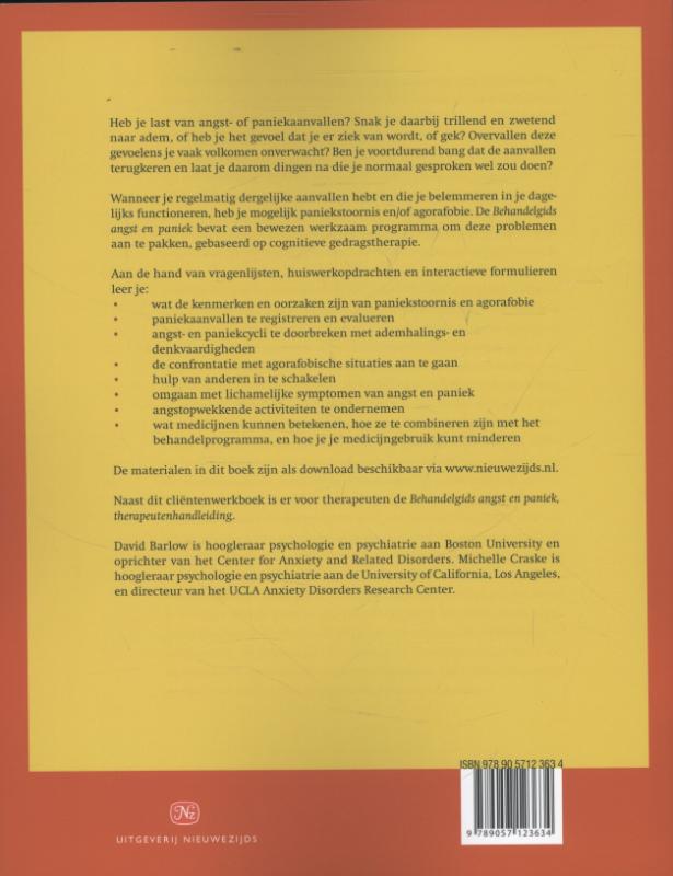 Behandelgids angst en paniek Behandelgids angst en paniek achterkant
