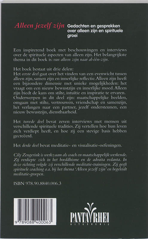 Alleen jezelf zijn achterkant