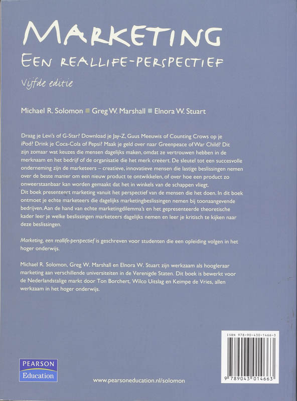 Marketing, 5/e achterkant