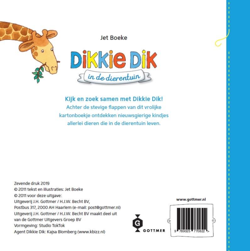 Dikkie Dik - Dikkie Dik in de dierentuin achterkant