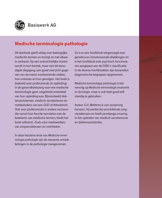 Medische terminologie pathologie / Basiswerk AG achterkant