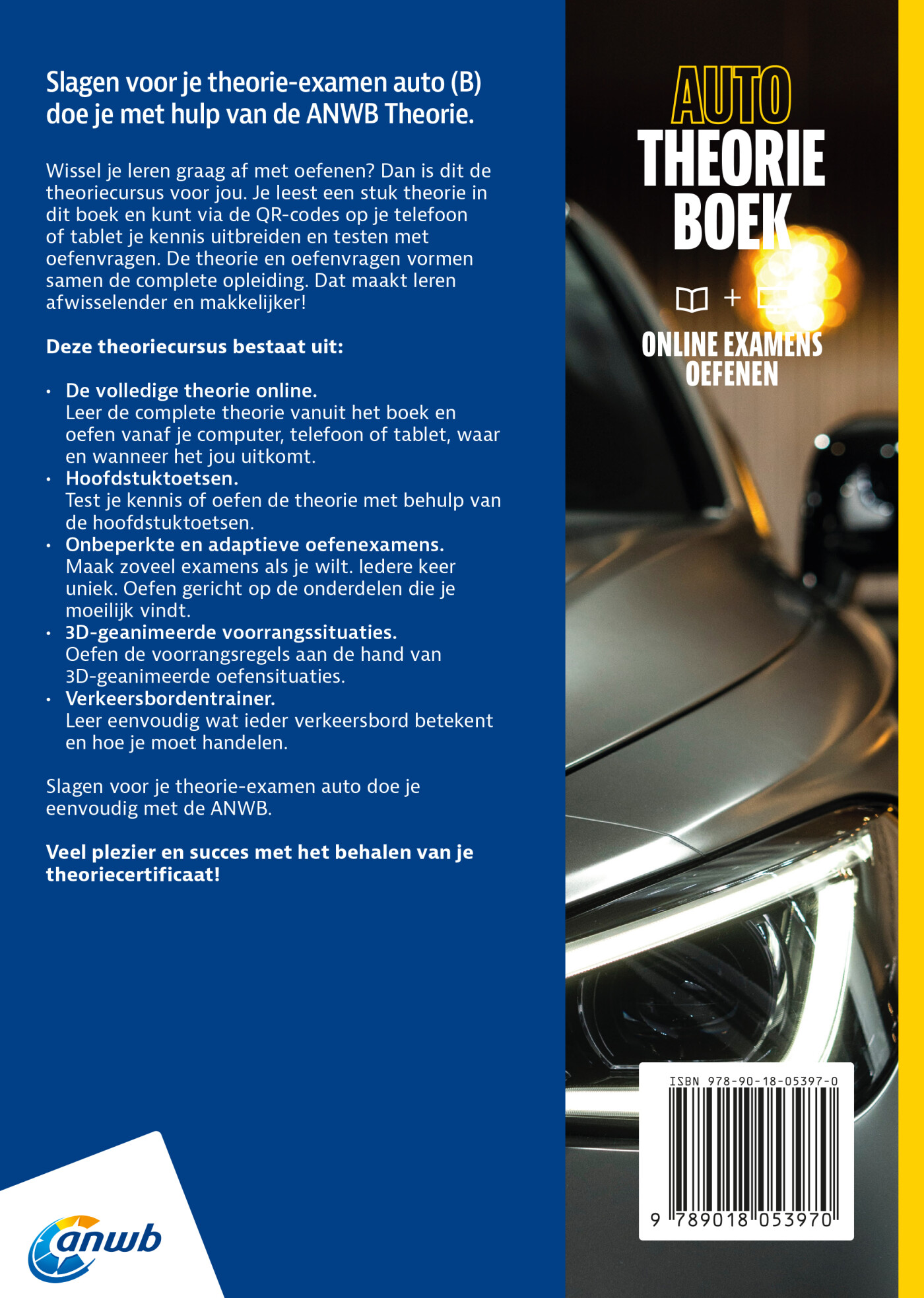 Auto Theorieboek B / ANWB Rijopleiding achterkant