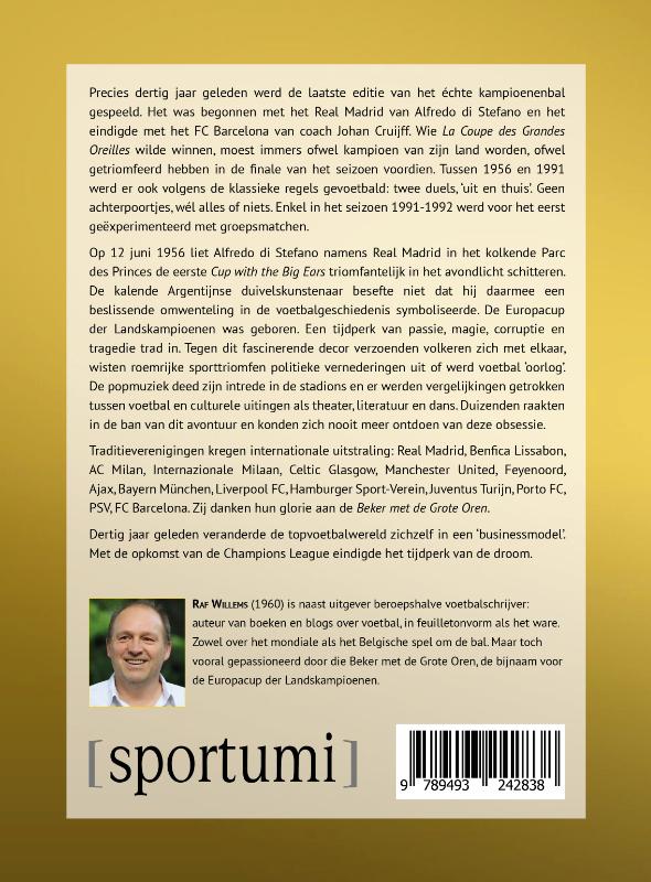 Het gouden boek van de Beker met de Grote Oren 1956-1992 / Het gouden boek van / 1 achterkant