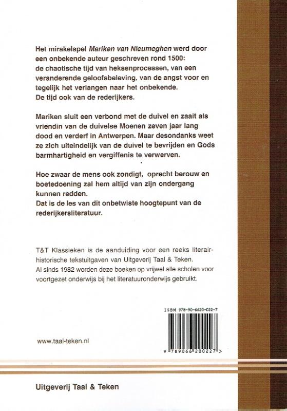 T&T Klassieken - Mariken van Nieumeghen achterkant