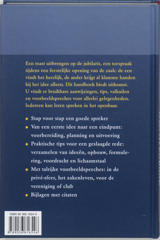 Handboek Spreken In Het Openbaar achterkant