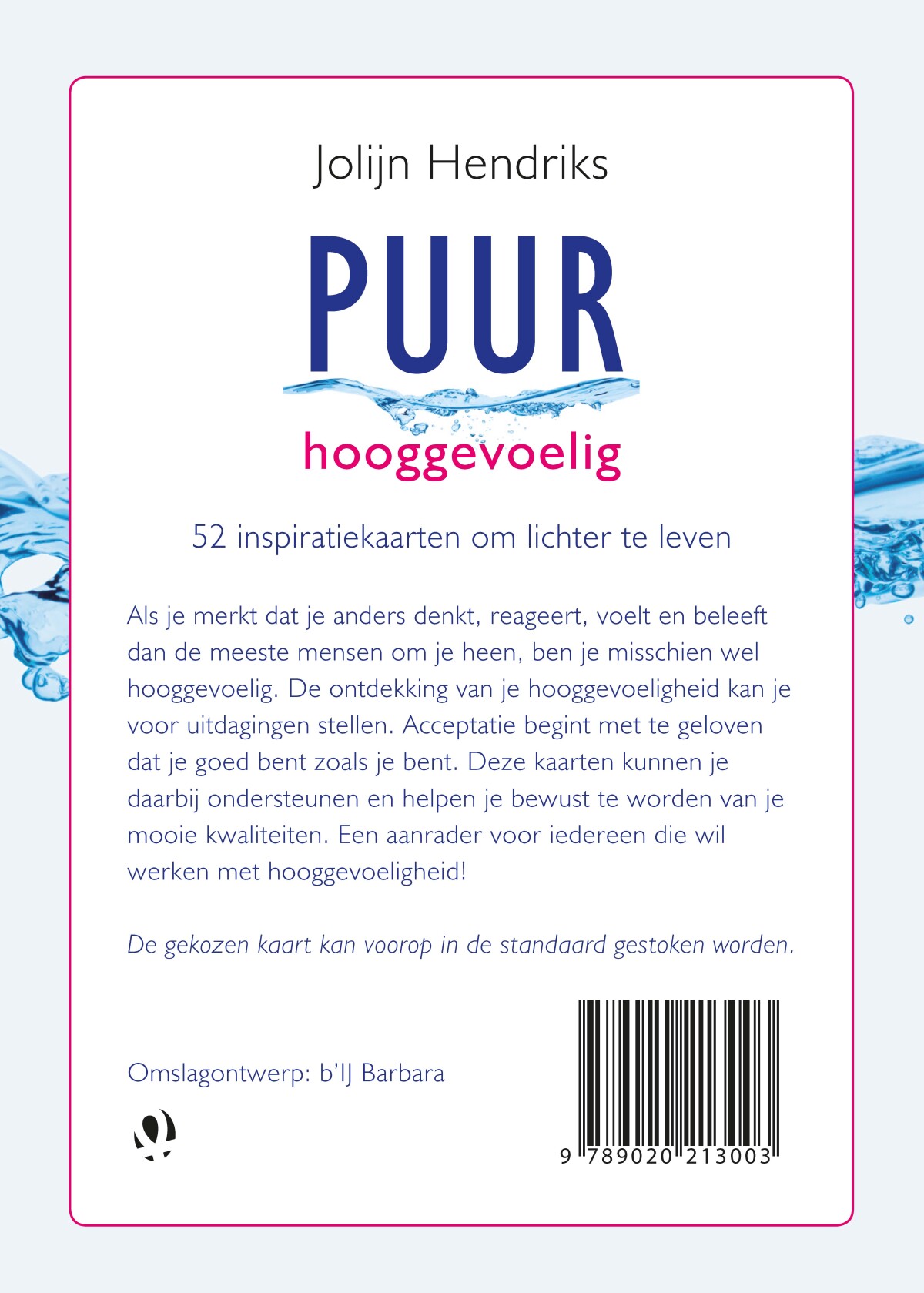 Puur Hooggevoelig kaartenbox achterkant