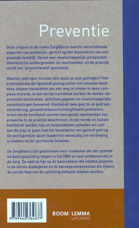 Preventie / ZorgBasics achterkant