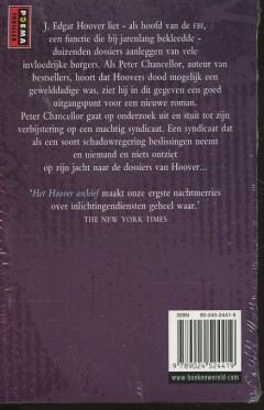 Het Hoover archief / Poema thriller achterkant