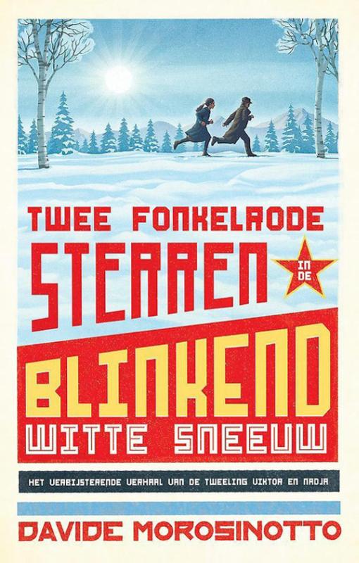 Twee fonkelrode sterren in de blinkend witte sneeuw