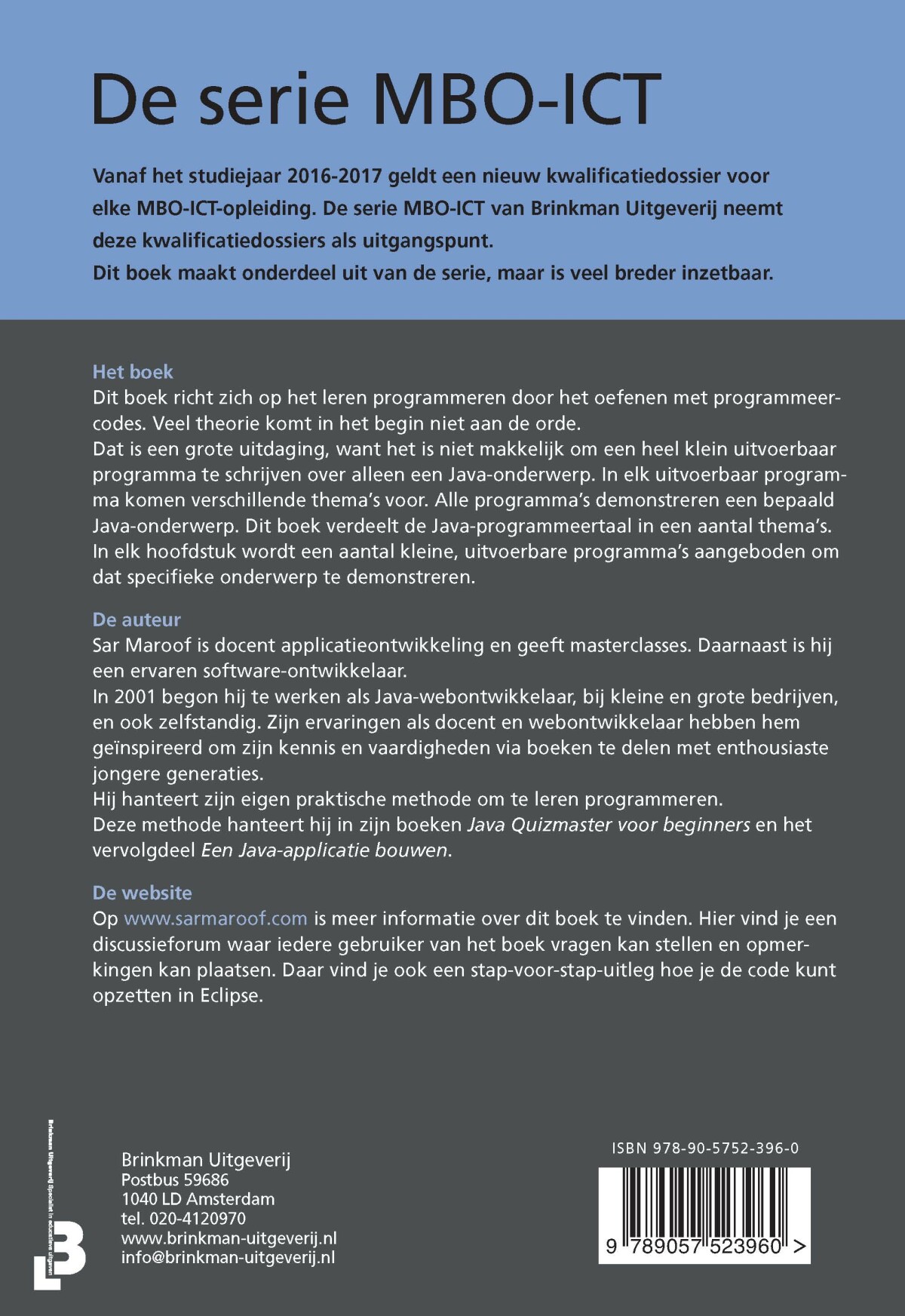 Java Quizmaster voor beginners achterkant