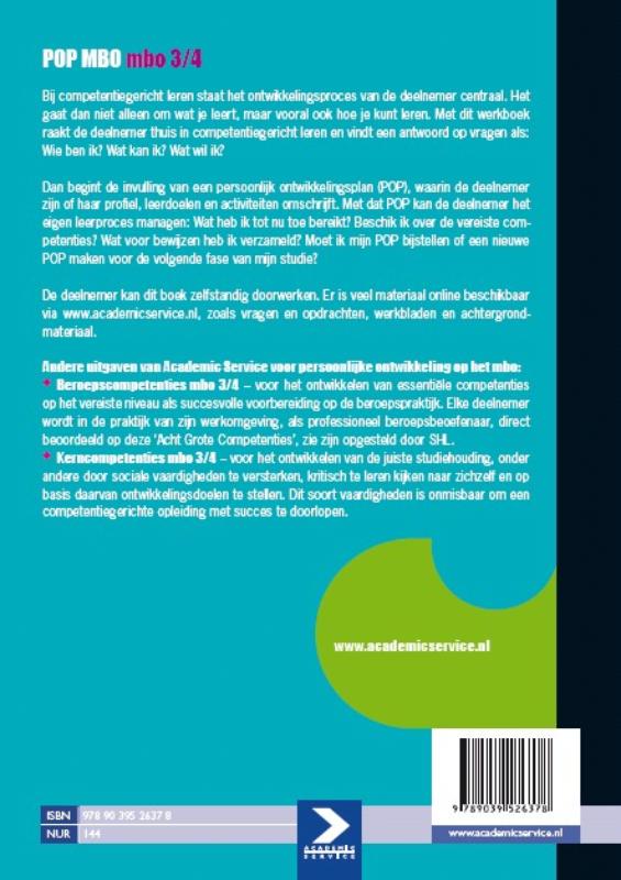 POP MBO Niveau 3/4 POP MBO Niveau 3/4 achterkant