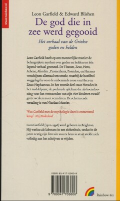 De god die in zee werd gegooid / Rainbow paperback / 611 achterkant