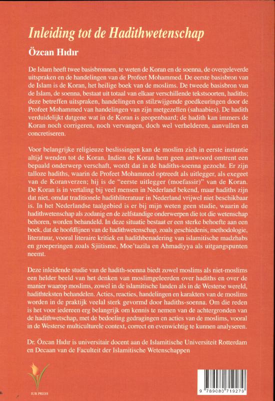 Inleiding tot Hadithwetenschap achterkant