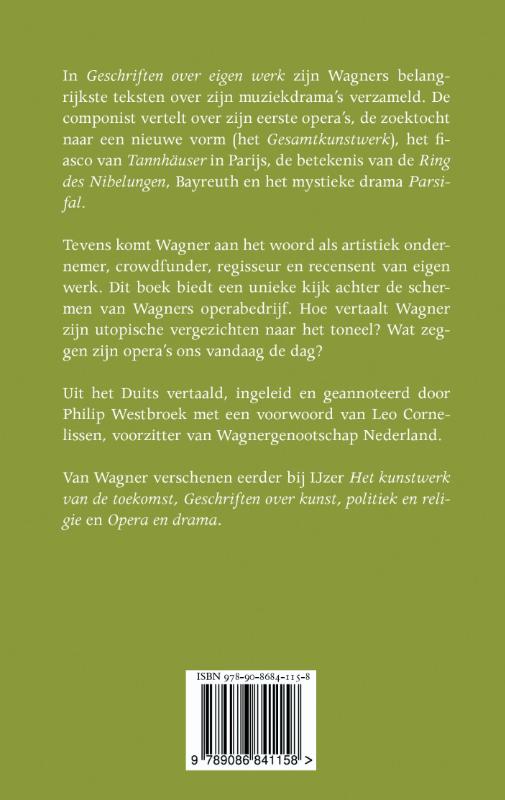 Geschriften over eigen werk achterkant