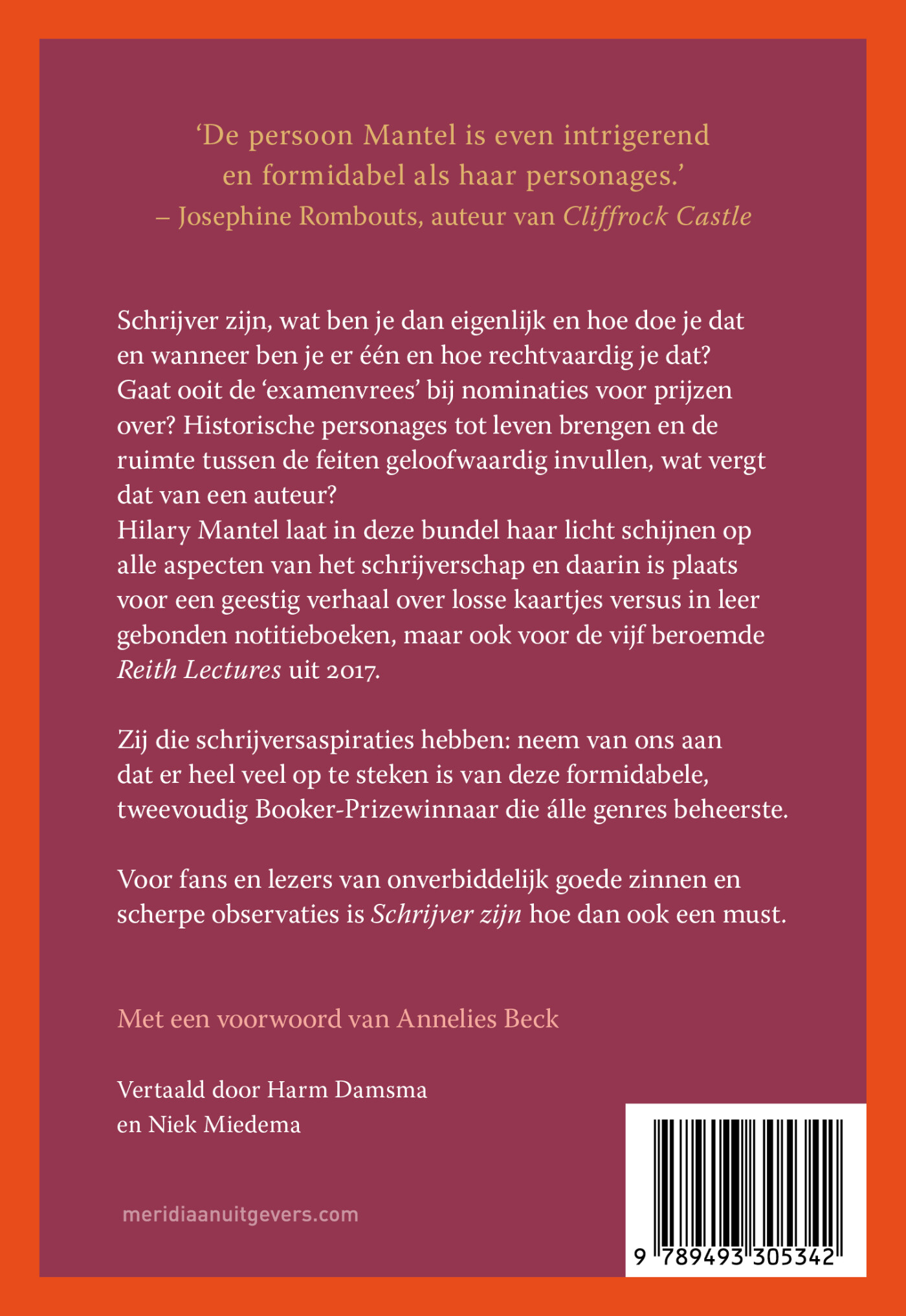 Schrijver zijn achterkant