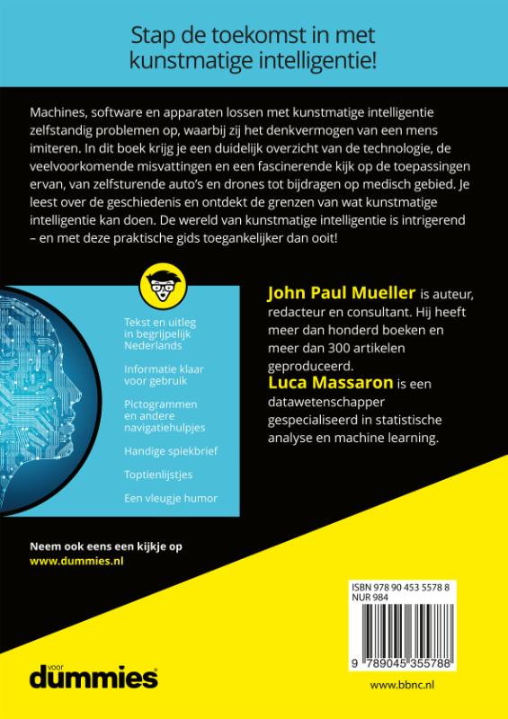 Kunstmatige intelligentie voor dummies achterkant