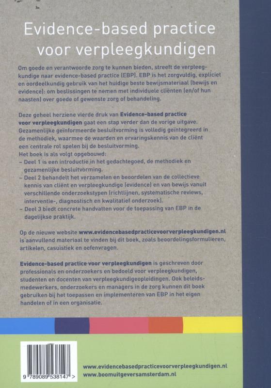 Evidence-based practice voor verpleegkundigen Evidence-based practice voor verpleegkundigen achterkant